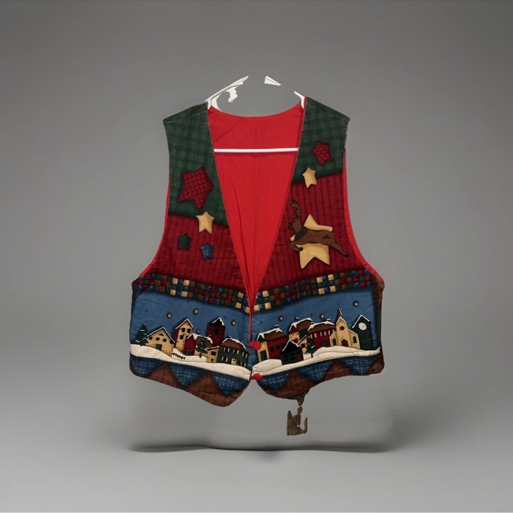 Vintage Handmade Christmas Vests, Set Of Two Size Unknown